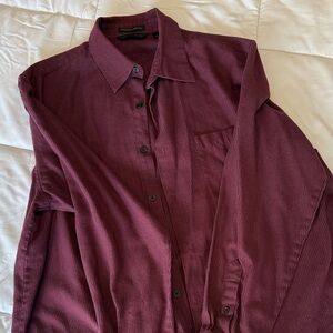 Axist Men's Burgundy Button-Down Shirt
